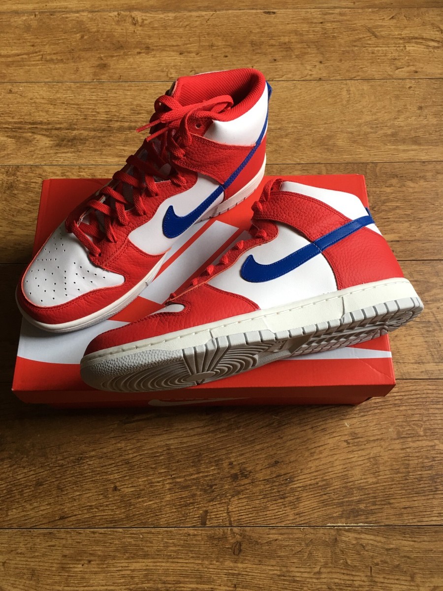 Nike Dunk High 4th Of July White University Red Royal DX2661-100 Size UK