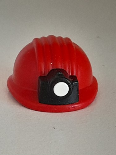 2 Casques De Mineur Playmobil Action Rouge Et Noir - Occasion En Bon état - Pour Figurines