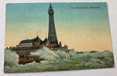 Das glorreiche Meer. Blackpool Postkarte. Posted 1936.