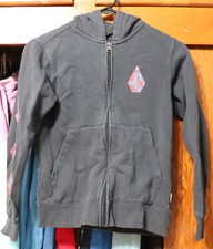 Volcom Iconic Stone Hoodie Black Full Zip Youth Small YS