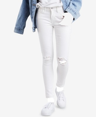 womens white distressed jeans