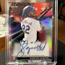 2021 Topps Finest SHERTEN APOSTEL RC On Card Auto Texas Rangers Rookie