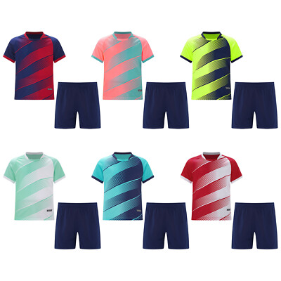 Kids Boys Uniform Pingpong Sports Set Cycling Shirts With Shorts