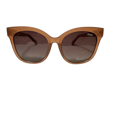 Quay Australia It's My Way Oversized Cat Eye Sunglasses Polarized Oat Brown