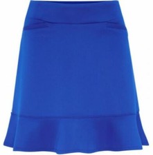 Lawn Bowls Sporte Leisure Frill Skort ROYAL BLUE NAVY BLACK tone on tone BA logo