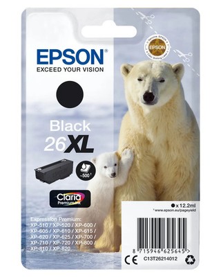 Epson 26XL / T2621 / C13T26214012 / C13T26214022 Tinte schwarz