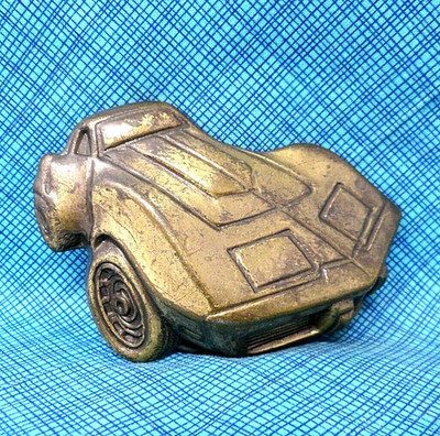 Corvette Belt Buckle Iconic American Sports Car 3D Cut Out Vintage 80s   .PCB422