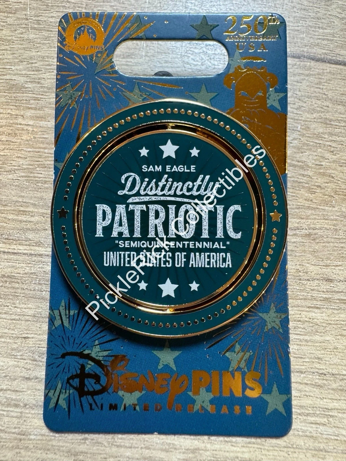 Disney Parks Pin 2026 250th Anniversary USA Sam Eagle Muppets Spinner LR