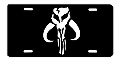 Mandalorian Skull Star Wars High Gloss Aluminum License Plate