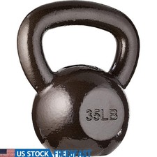 35lb Kettlebell Cast Iron Weight Fitness Training Resistance Exercise Equipment