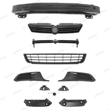 For Jetta 2011-2014 MK6 Complete Grille Mesh with Bumper Reinforcement Brackets