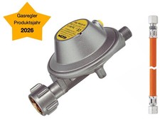 2026 GOK Gasregler EN71  Caravan Wohnwagen 30 mbar 1,2 Kg/h mit Schlauch RVS8