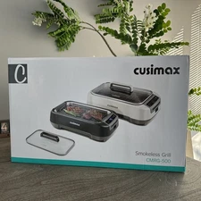 Smokeless Indoor Grill, CUSIMAX Electric Grill with Non-stick Removable Grill