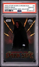 2024 TOPPS STAR WARS CHROME BLACK EMBRACE THE DARK SIDE DARTH MAUL 2/50 PSA 10