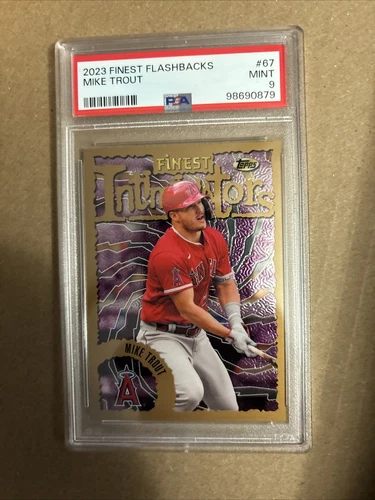 2023 Topps Finest Flashbacks Mike Trout Intimidators #67 PSA 9 MINT Angels