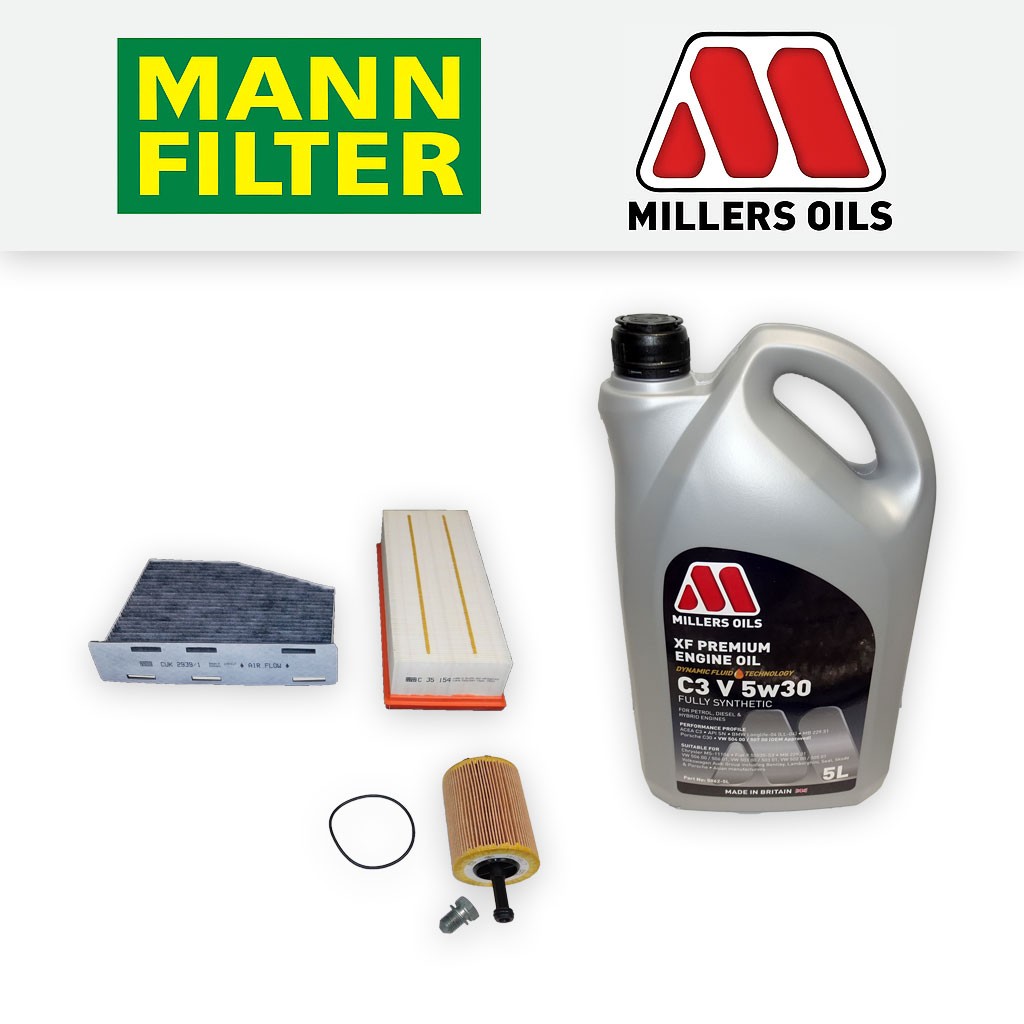 Audi A3 8P 2.0 TDI 2003-2010 Service Kit - Oil Air Cabin Filters + Approved Oil