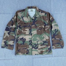 Vintage US Army Woodland Camouflage Jacket BDU Shirt Coat Mens Medium Combat