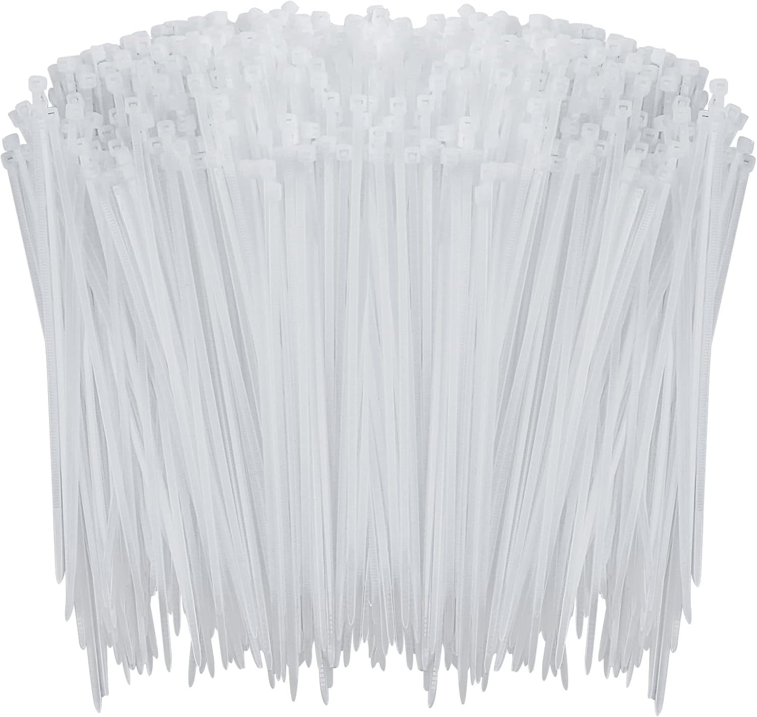 1000 Pcs 6-Inch White Self-Locking Nylon Zip Ties Clear Cable Ties