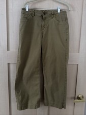 Toad  Co. Earthworks Wide Leg Pant Womens Size 8 Organic Cotton Khaki EUC