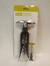 True Twister Easy-Turn Corkscrew, Black Chrome & Plastic, New, Free Shipping