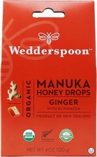  Free Duty Tax Wedderspoon Organic Manuka Honey Drops, Ginger  Echinacea,