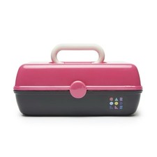 Pretty In Petite Caboodles Pink  Black Classic Compact Case w/Trays  Mirror