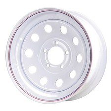Premium Service 15x5 5 On 4.75 Modular Trailer Wheel - White With Pinstripes