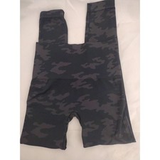 Spanx Leggings Womens Small Black Camo High Rise Compression Ankle Yoga Athletic