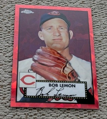 2021 BOB LEMON TOPPS CHROME PLATINUM RED ATOMIC /100 (INDIANS) #652