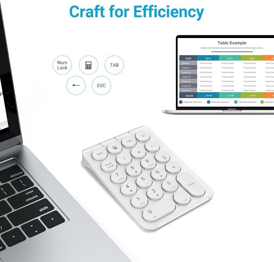 iClever KP08 Wireless Numeric Keypad 22 Keys Number Pad Portable Number Keyboard
