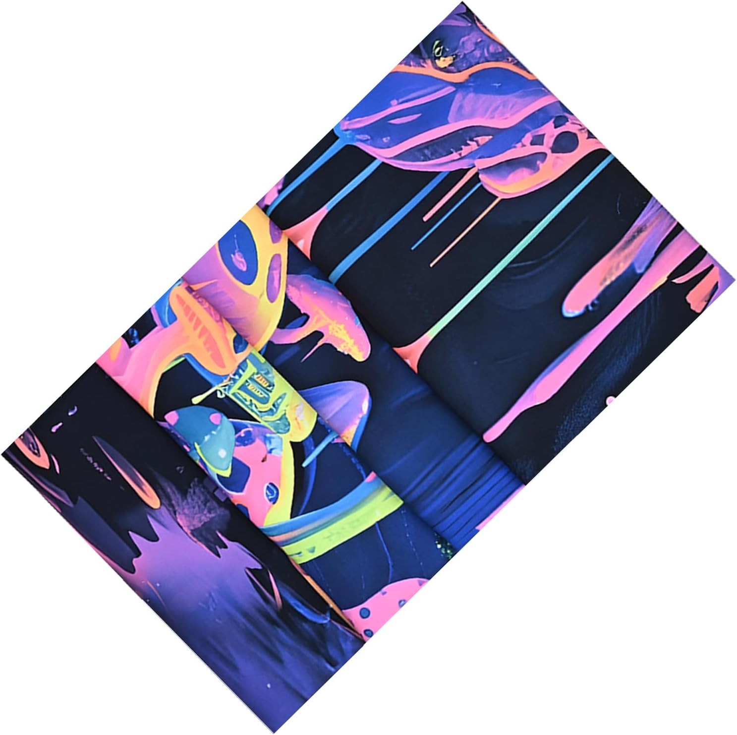 Blacklight UV Reactive Tapestry Trippy Neon Wall Hanging Glow in Dark Art Decor