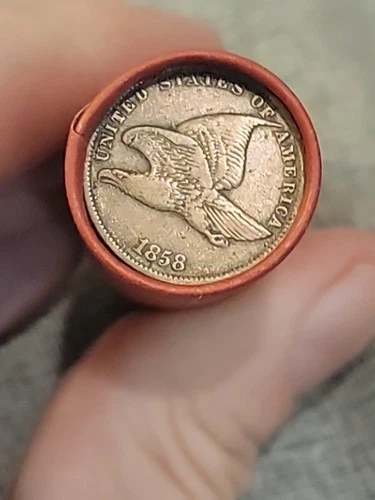 Xf+1858 Flying Eagle &Civil War Token Ends Of Lincoln Wheat Cent Roll