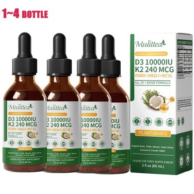 Vitamin D3 K2 Liquid Drops 10000IU 240mcg - High Absorption Bone Immune Support