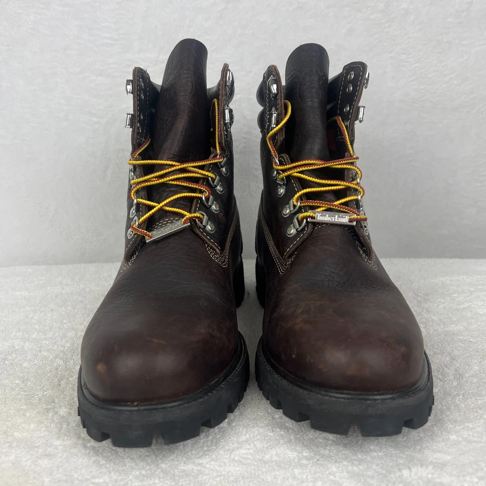 Botas impermeáveis masculinas Timberland 640 abaixo de 6 polegadas 10 superbota de couro marrom - Imagem 3 de 4