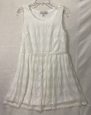 Haani Lined Lace Dress in Off White, Size XL Cottage Core Bohemian Boho