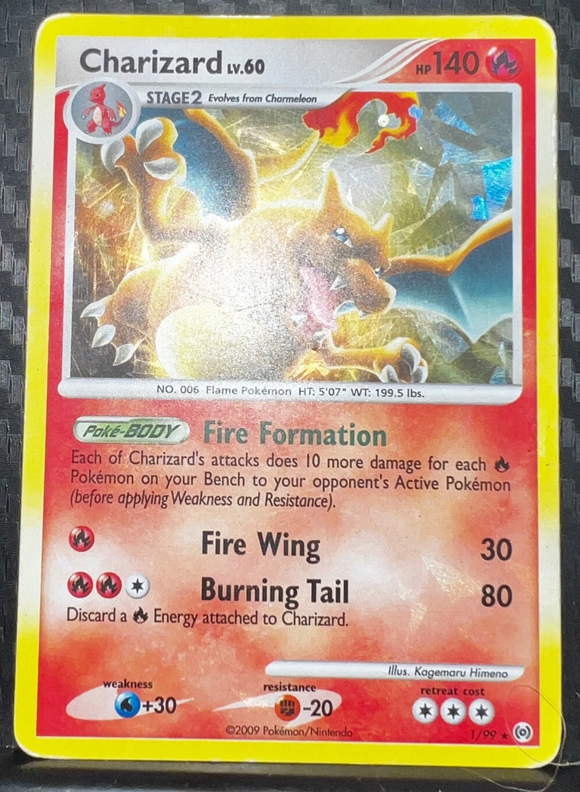 2009 Charizard Lv. 60 - 1/99 - Platinum Arceus - Cracked Ice - Lightly Played