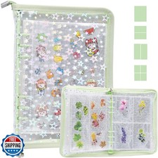 DOUBFIVSY Sticker Storage Organizer, Clear A5 Album With Zipper B