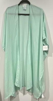 Sigrid Olsen Mint  Kimono , Linen Blend One Size Pool Beach Resort Quiet Lux NWT