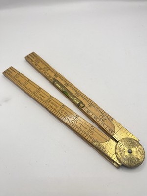 Rabone No1190 Buchsbaum Zollstock mit Messing Winkelmesser und Wasserwaage 3 Fuß