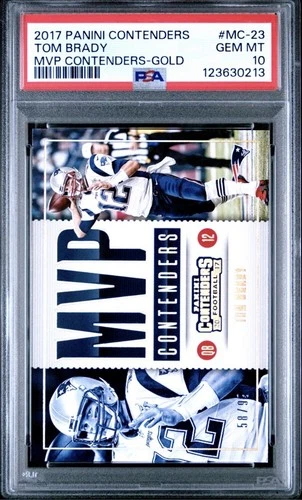 2017 Panini Contenders Tom Brady #MC-23 MVP Contenders Gold 58/99 PSA 10 GEM MT