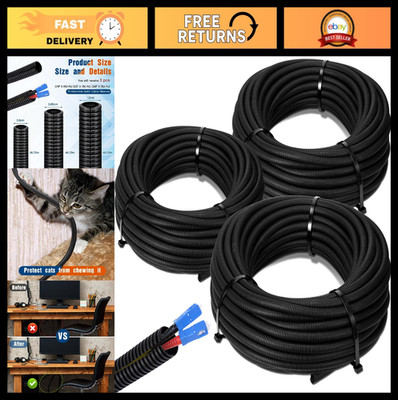 150 Ft Split Wire Loom Tubing Assortment - 1/4'', 1/2'', 3/8'' Flexible Cable Sleev