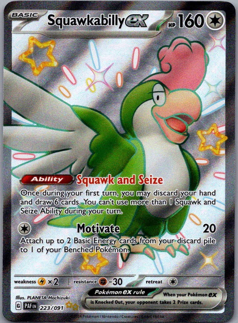 Squawkabilly ex - Shiny Ultra Rare SV: Paldean Fates 223/091 NM