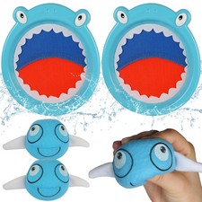 Waterproof Toss and Catch Ball Set, Shark Toss and Catch Game with 2 Catch Pa...