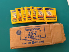 General Electric Flashbulbs PowerSprite AG-1, Vintage Photography, 7 Boxes