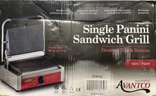 Avantco Panini Sandwich Press Grill Commercial Countertop Restaurant Equipment
