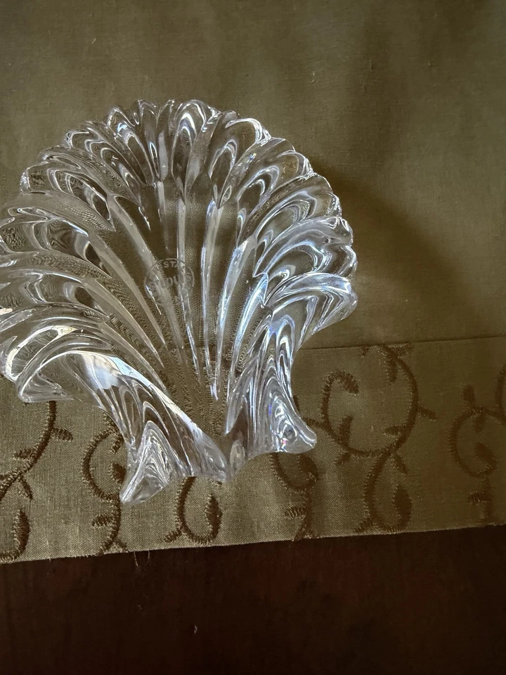 SAINT LOUIS VINTAGE CRISTAL MEADOS DO SÉCULO DESIGN DE CONCHA SOPRADA À MÃO EXCELENTE ESTADO USADO - Imagem 3 de 4