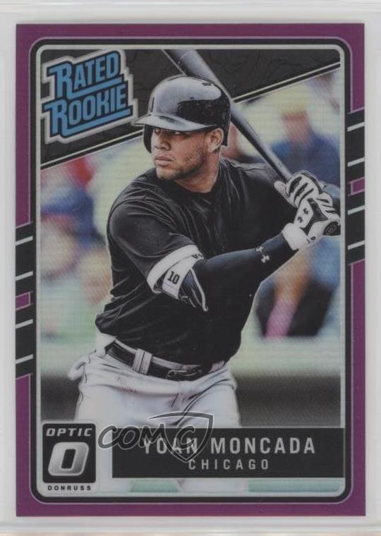 2017 Panini Donruss Optic Rated Rookies Purple Prizm Yoan Moncada #31 d4v