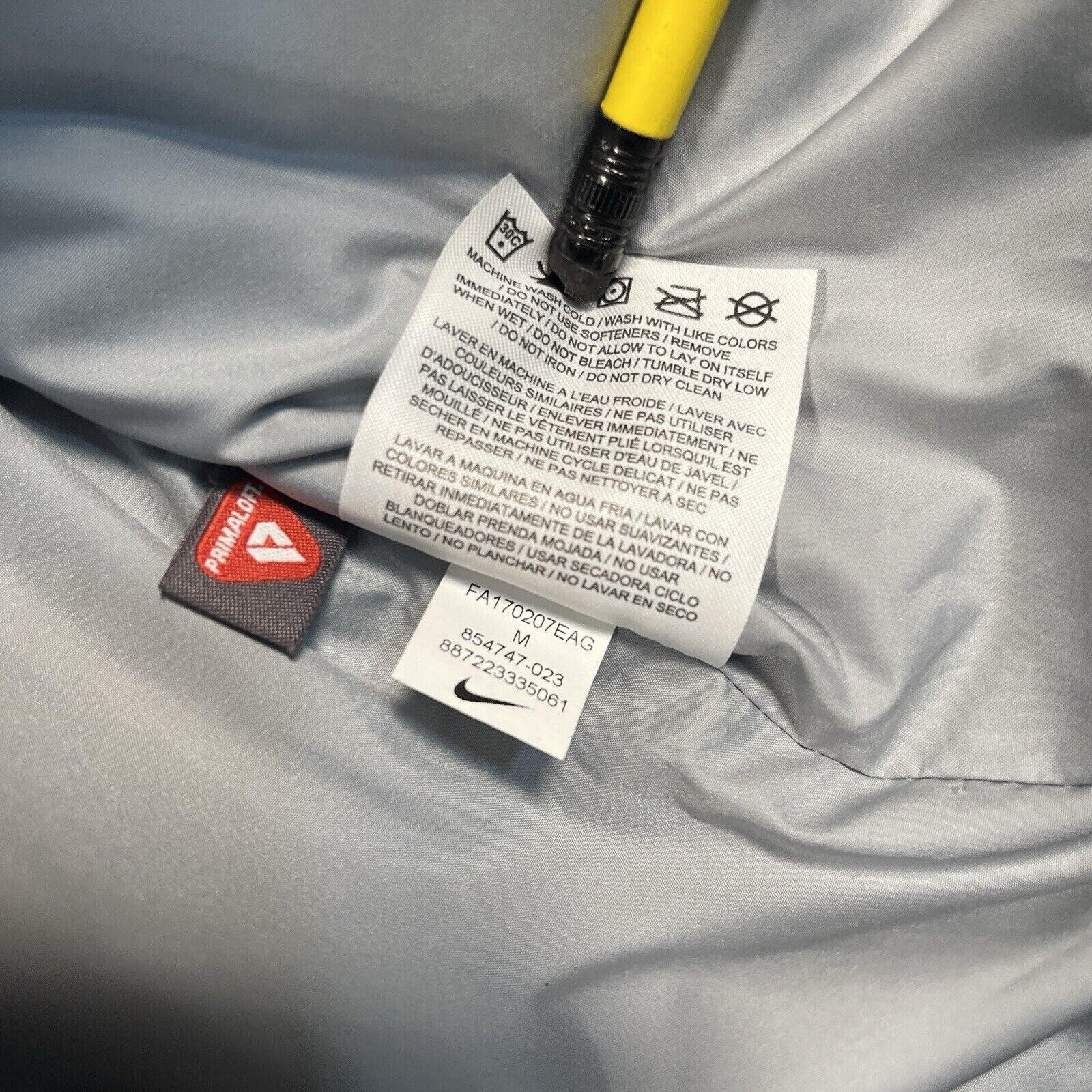 SACAI X NIKE Nike Giacca Trapuntata Puffer Grigio Ghiacciaio Donna Media Snap Anteriore Primaloft