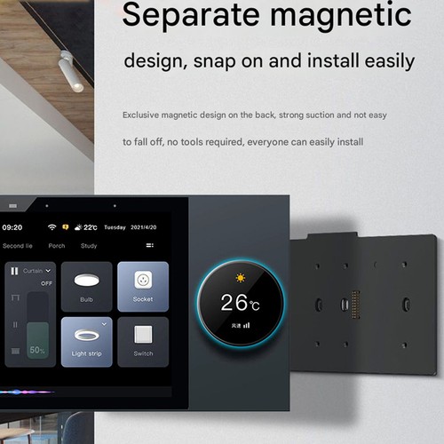 Amplificateur mural intelligent WiFi Tuya Bluetooth HD tactile home cinéma arrière-plan MusJM - Photo 3/15