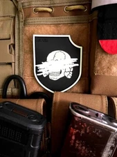 PVC tactical military morale patch "Skull Head" bk/glow